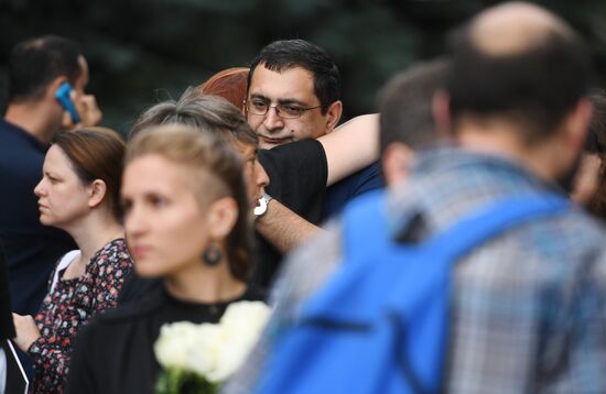 Прощание с убитыми в ЦАР журналистами  