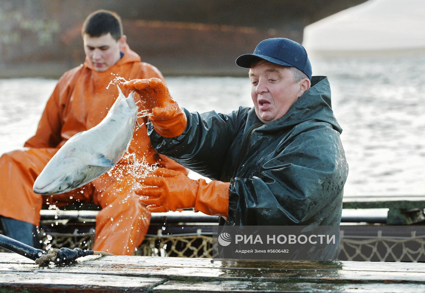 Массовый лов красной рыбы на побережье Берингова моря в Анадыре
