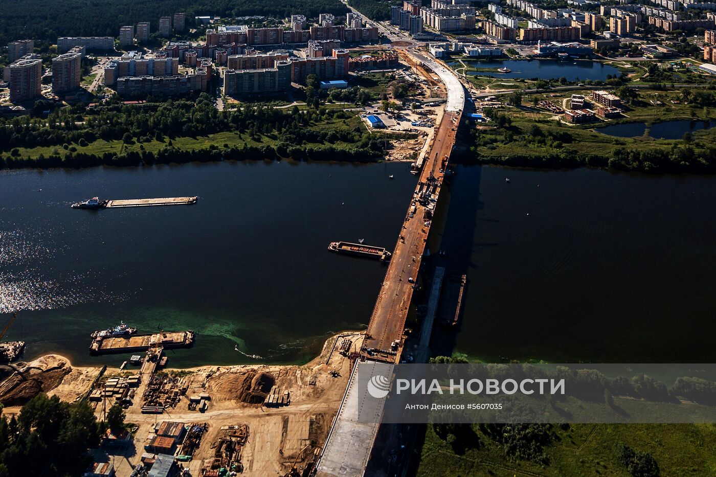 Строительство моста через волгу