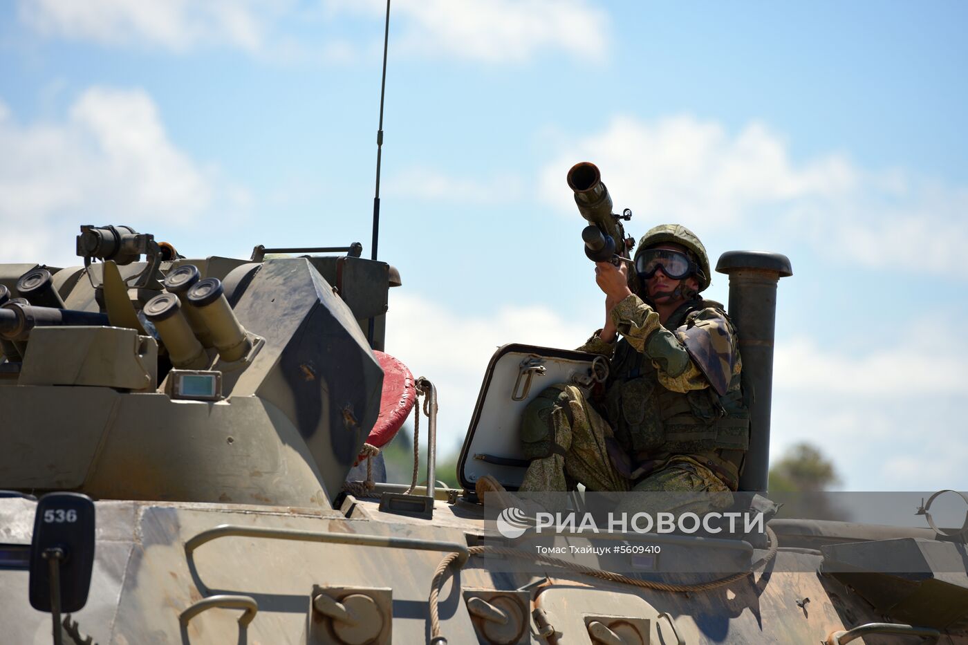 Тактические учения на российской военной базе в Абхазии