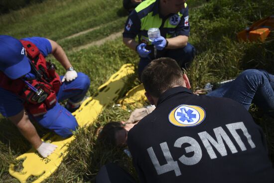 Показательные учения Департамента ГОЧСиПБ в честь Дня воздушного флота