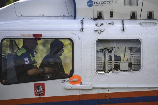 Показательные учения Департамента ГОЧСиПБ в честь Дня воздушного флота