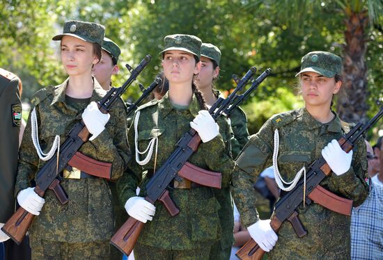 Принятие присяги абхазскими курсантами, поступившими в российские военные вузы