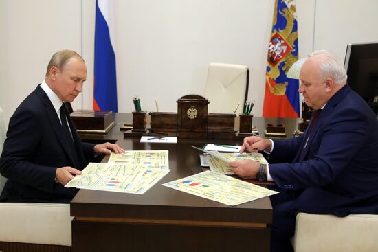 Президент РФ В. Путин встретился с главой Республики Хакасия В. Зиминым