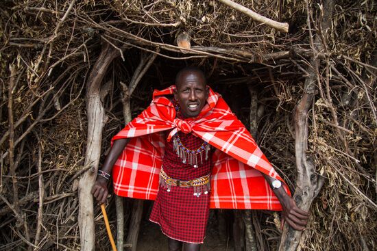 Деревня племени Масаи в Кении