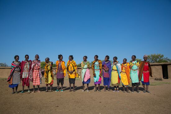 Деревня племени Масаи в Кении
