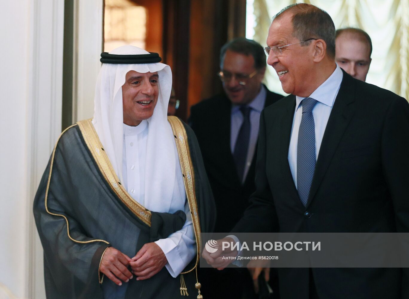 Встреча глав МИД РФ и Саудовской Аравии С. Лаврова и А. аль-Джубейра