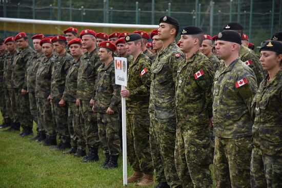 Открытие военных учений "Рэпид трайдент-2018" на Украине