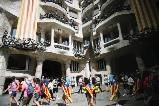Акции сторонников независимости Каталонии в Барселоне