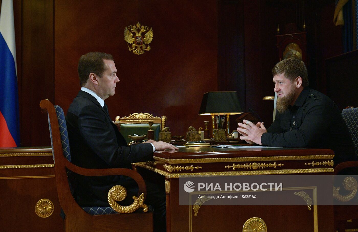Рабочая встреча премьер-министра РФ Д. Медведева с главой Чечни Р. Кадыровым