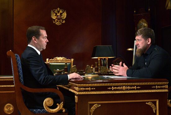 Рабочая встреча премьер-министра РФ Д. Медведева с главой Чечни Р. Кадыровым