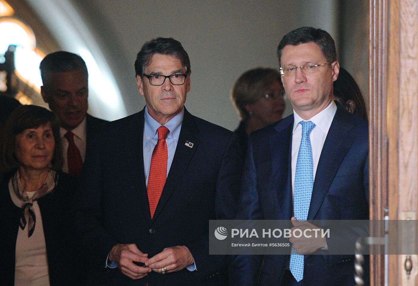 Встреча министров энергетики РФ и США А. Новака и Р. Перри