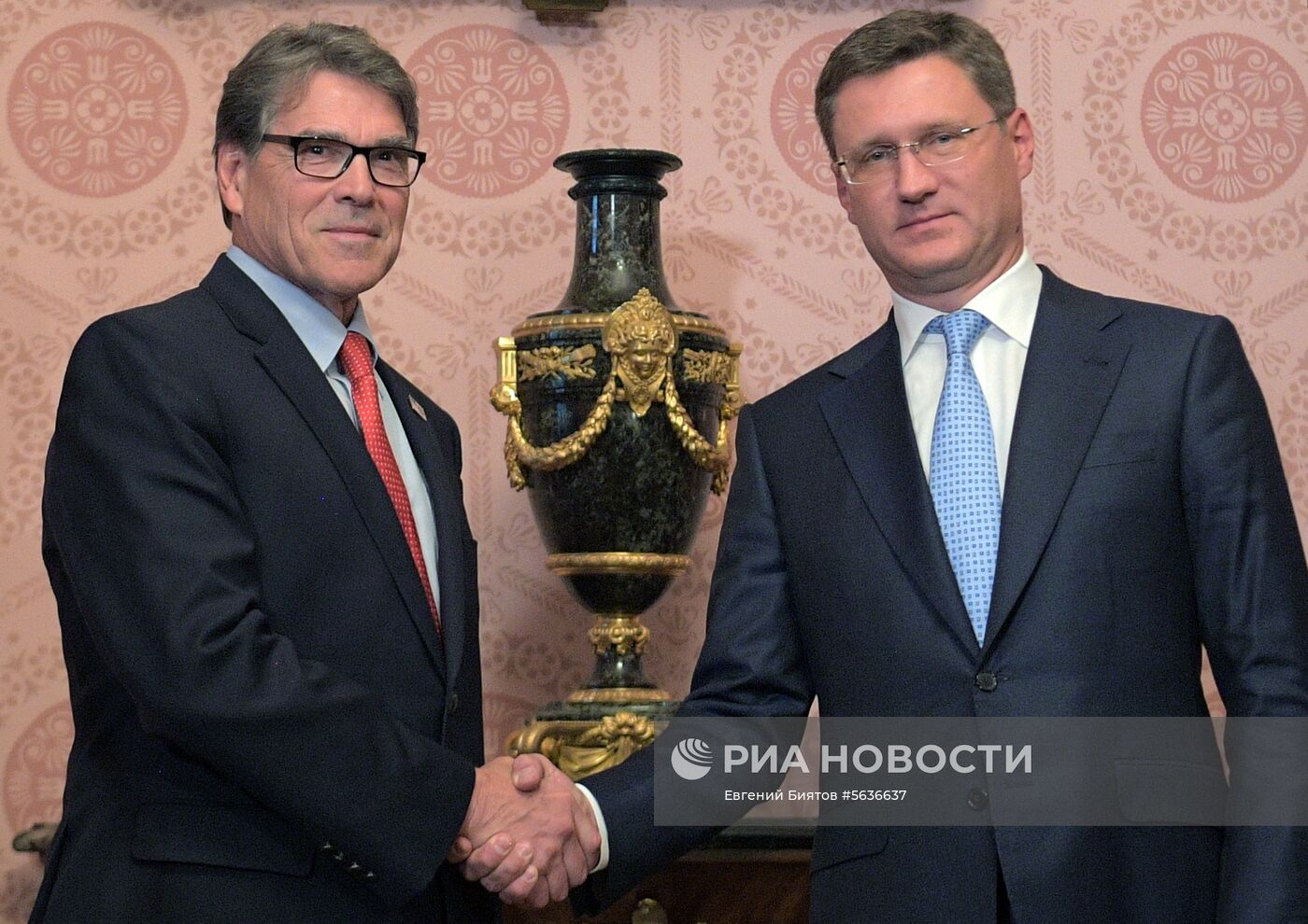 Встреча министров энергетики РФ и США А. Новака и Р. Перри