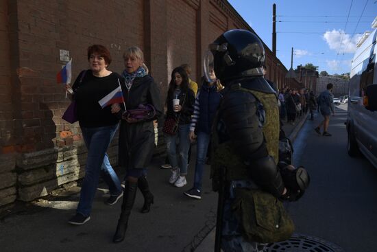 Митинг против пенсионной реформы в Санкт-Петербурге 