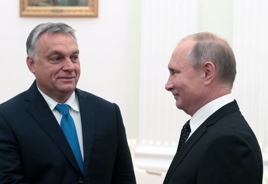 Встреча президента РФ В. Путина с премьер-министром Венгрии Виктором Орбаном