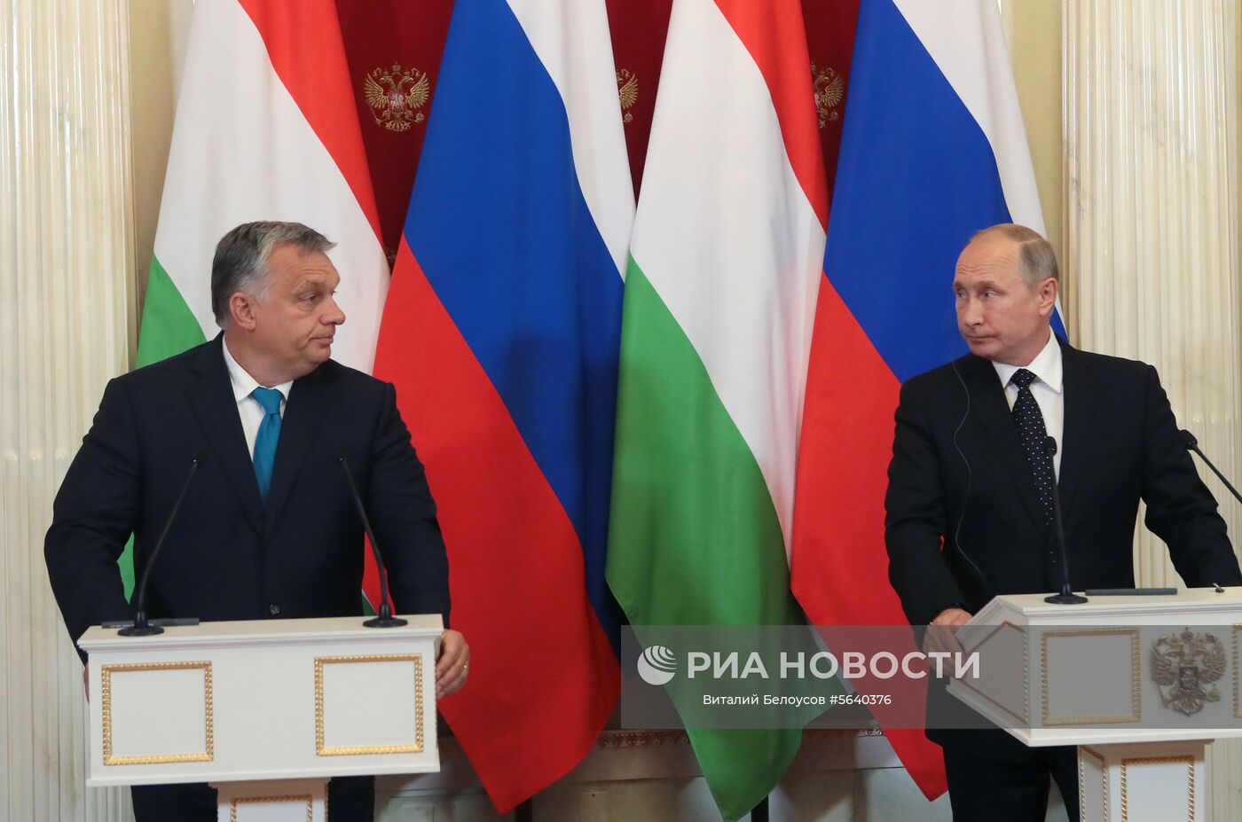Встреча президента РФ В. Путина с премьер-министром Венгрии Виктором Орбаном