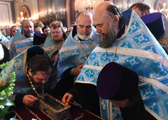 Прибытие мощей святителя Спиридона Тримифунтского в Храм Христа Спасителя