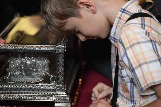 Прибытие мощей святителя Спиридона Тримифунтского в Храм Христа Спасителя