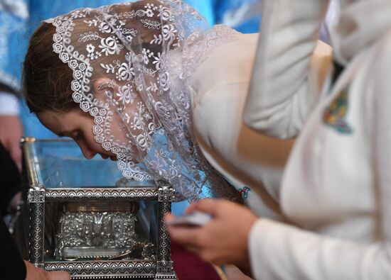 Прибытие мощей святителя Спиридона Тримифунтского в Храм Христа Спасителя