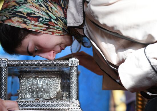 Прибытие мощей святителя Спиридона Тримифунтского в Храм Христа Спасителя