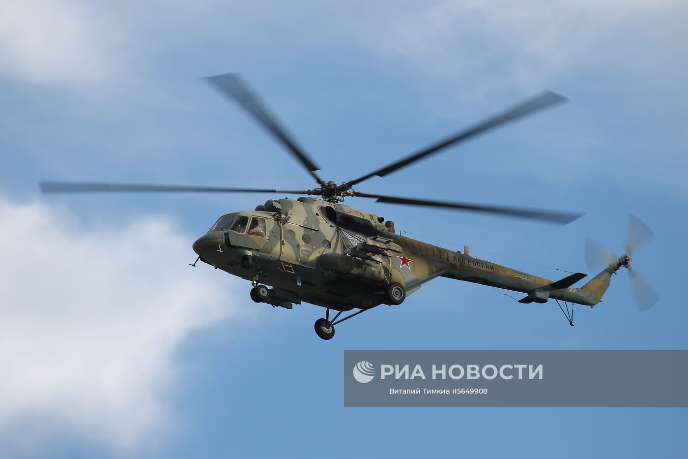Вертолет Ми-8 АМТШ во время совместных учений разведывательных подразделений Воздушно-десантных войск (ВДВ) России и Сил специальных операций (ССО) Белоруссии. Место: Россия, Краснодарский край. Автор: Виталий Тимкив/РИА Новости. Совместные учения разведывательных подразделений российских и белорусских десантников