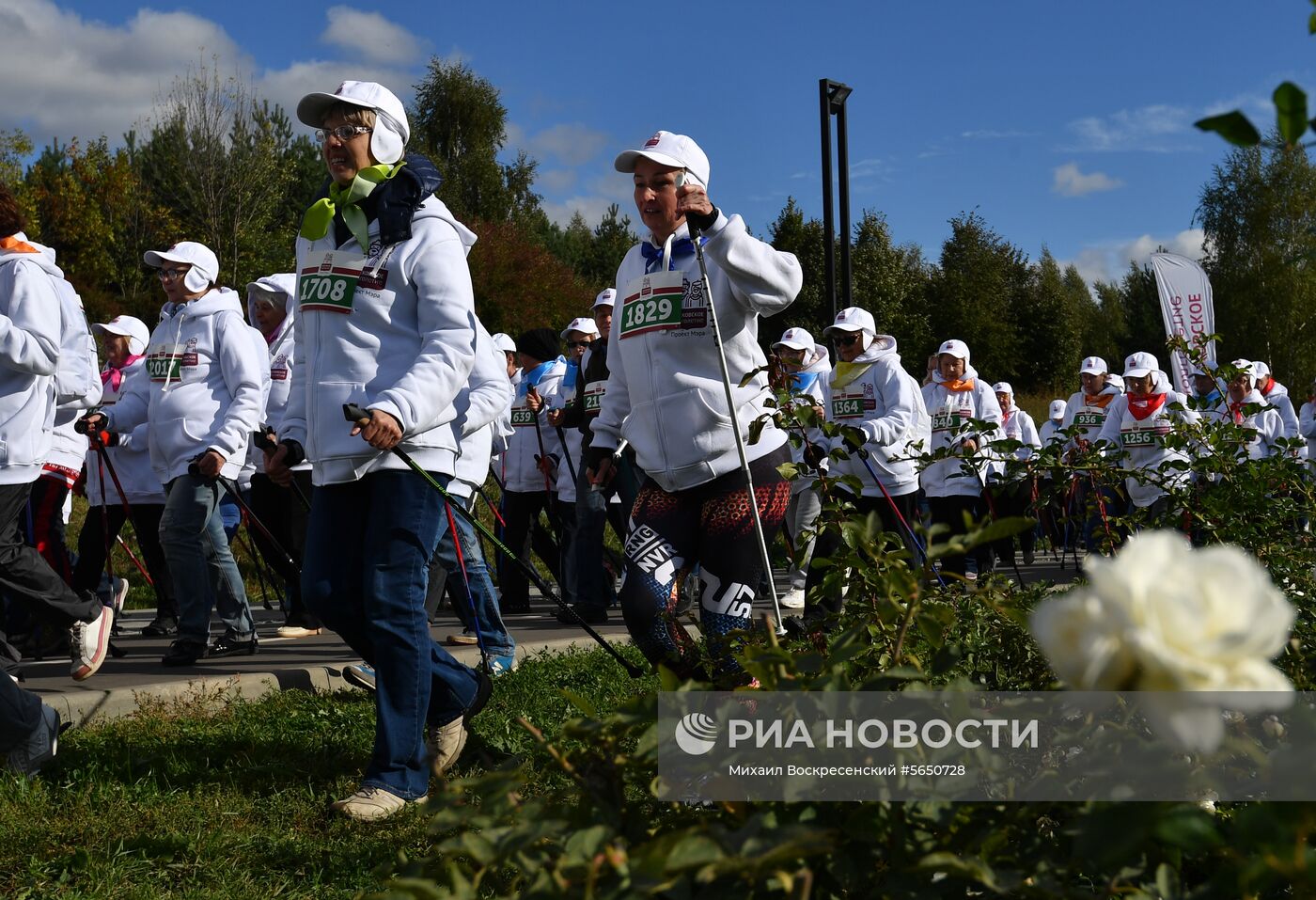 Марафон по скандинавской ходьбе среди пенсионеров