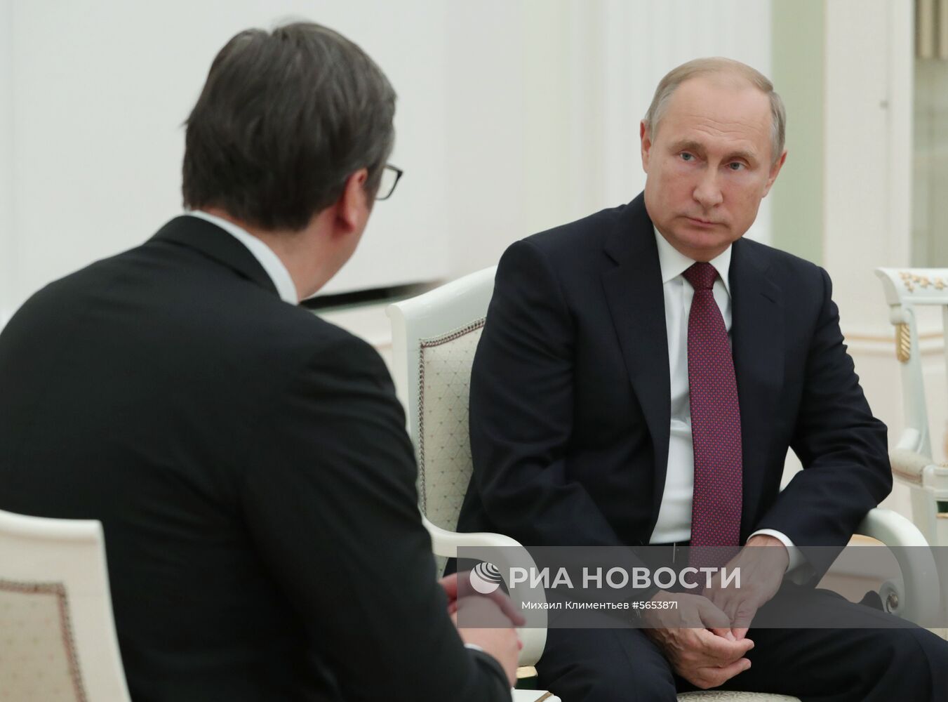 Президент РФ В. Путин встретился с президентом Сербии А. Вучичем