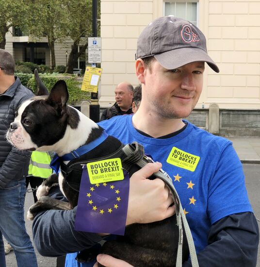 Марш владельцев собак против Brexit в Лондоне