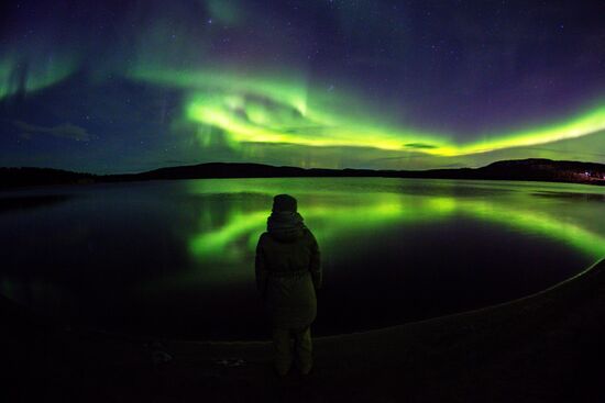 Северное сияние в Мурманской области
