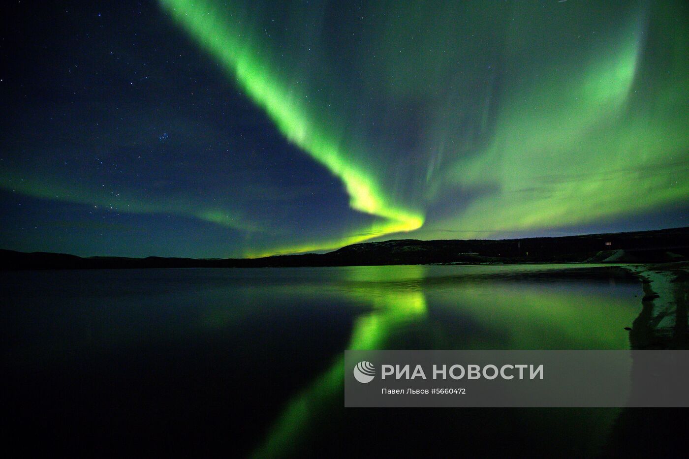 Северное сияние в Мурманской области