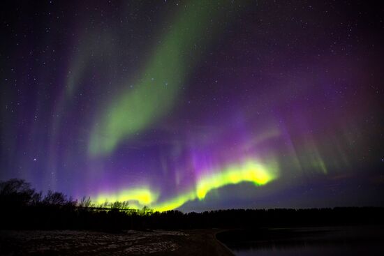 Северное сияние в Мурманской области