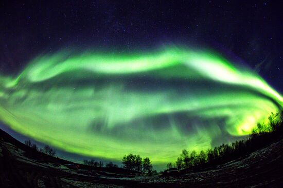 Северное сияние в Мурманской области
