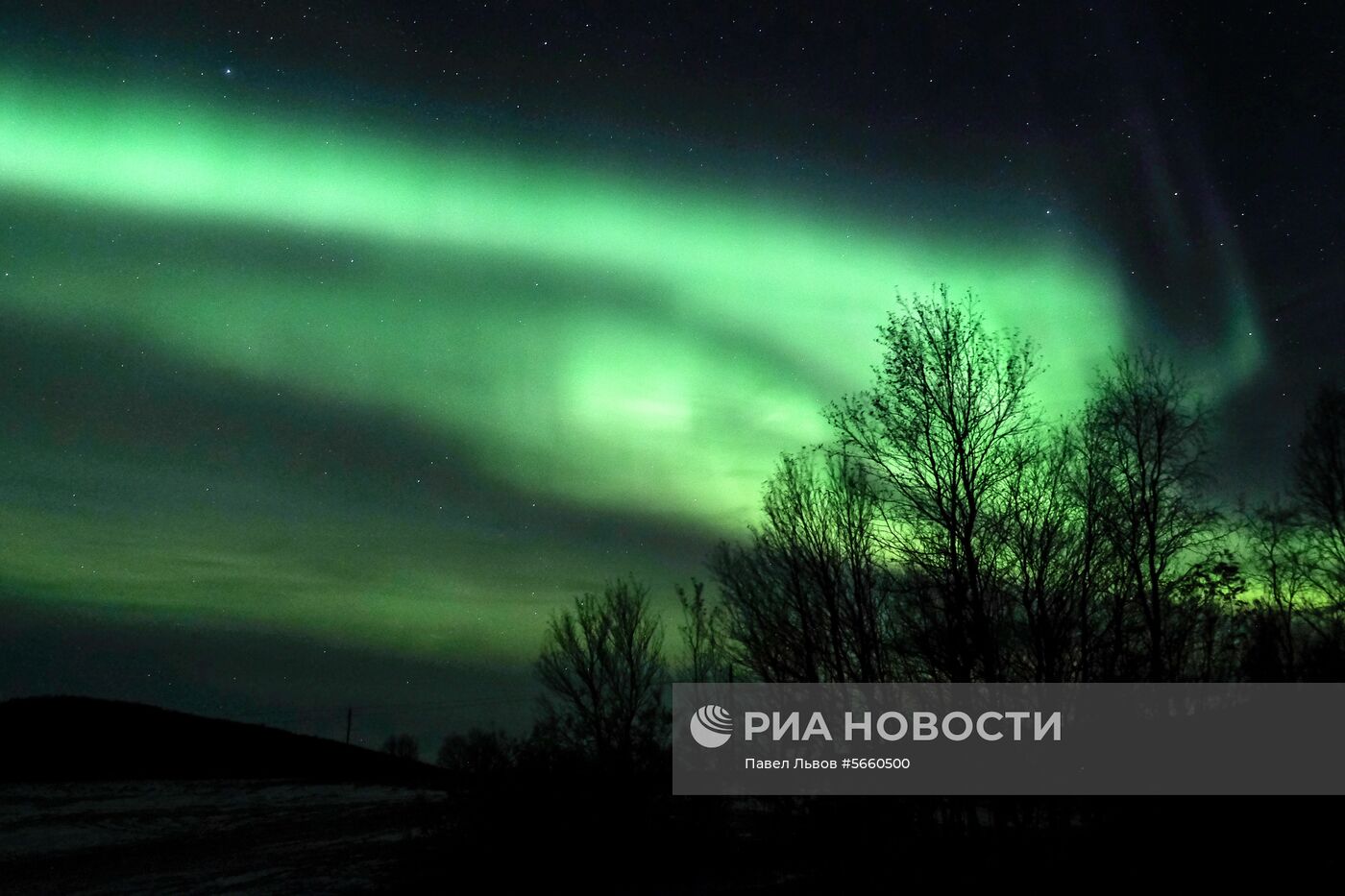 Северное сияние в Мурманской области