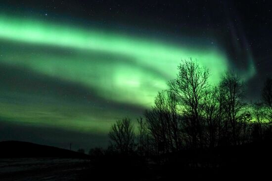 Северное сияние в Мурманской области