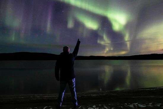 Северное сияние в Мурманской области
