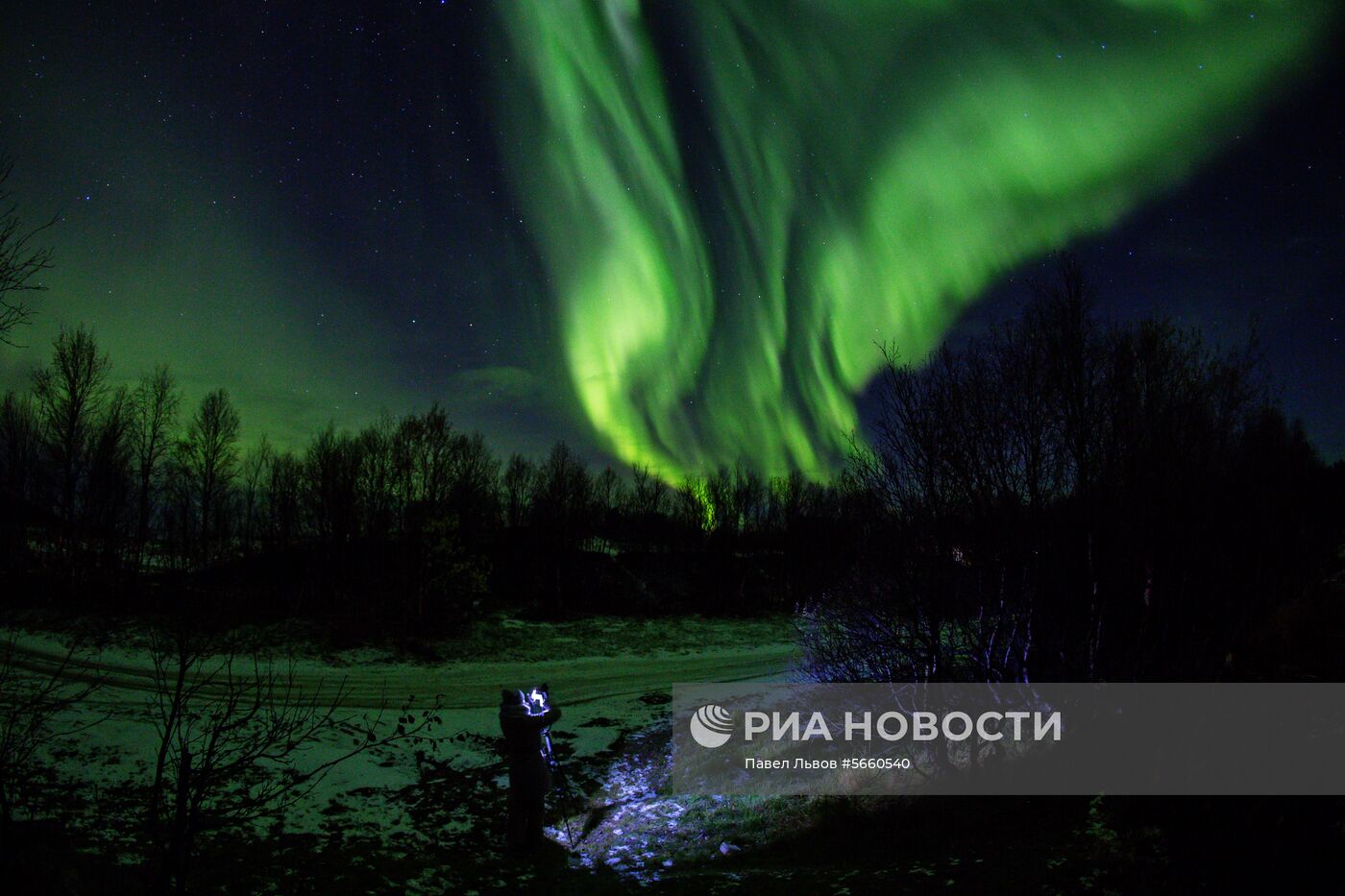 Северное сияние в Мурманской области