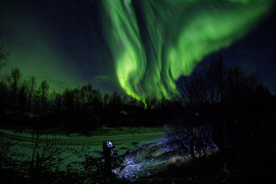 Северное сияние в Мурманской области