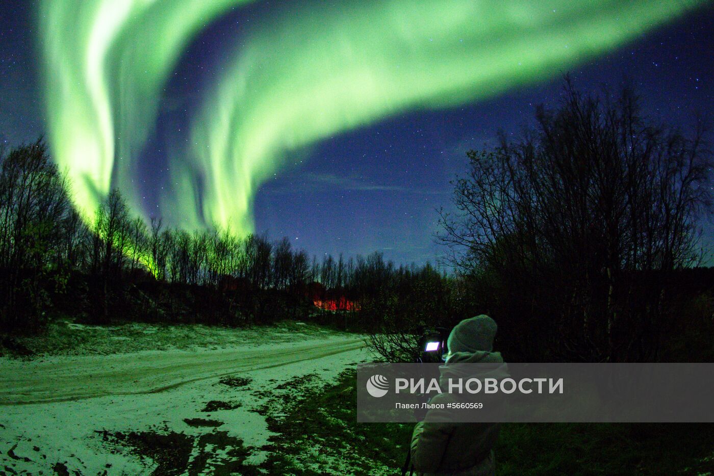 Северное сияние в Мурманской области