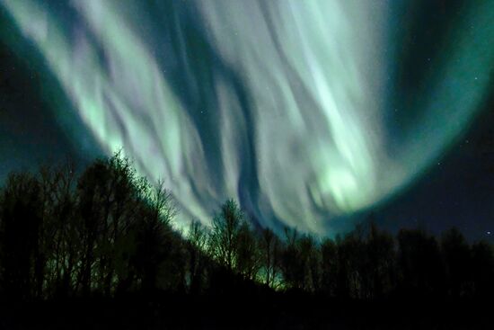 Северное сияние в Мурманской области