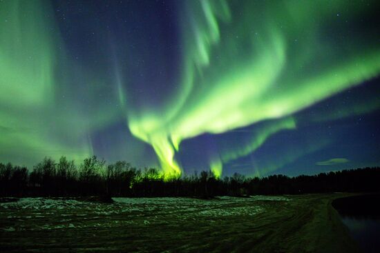Северное сияние в Мурманской области