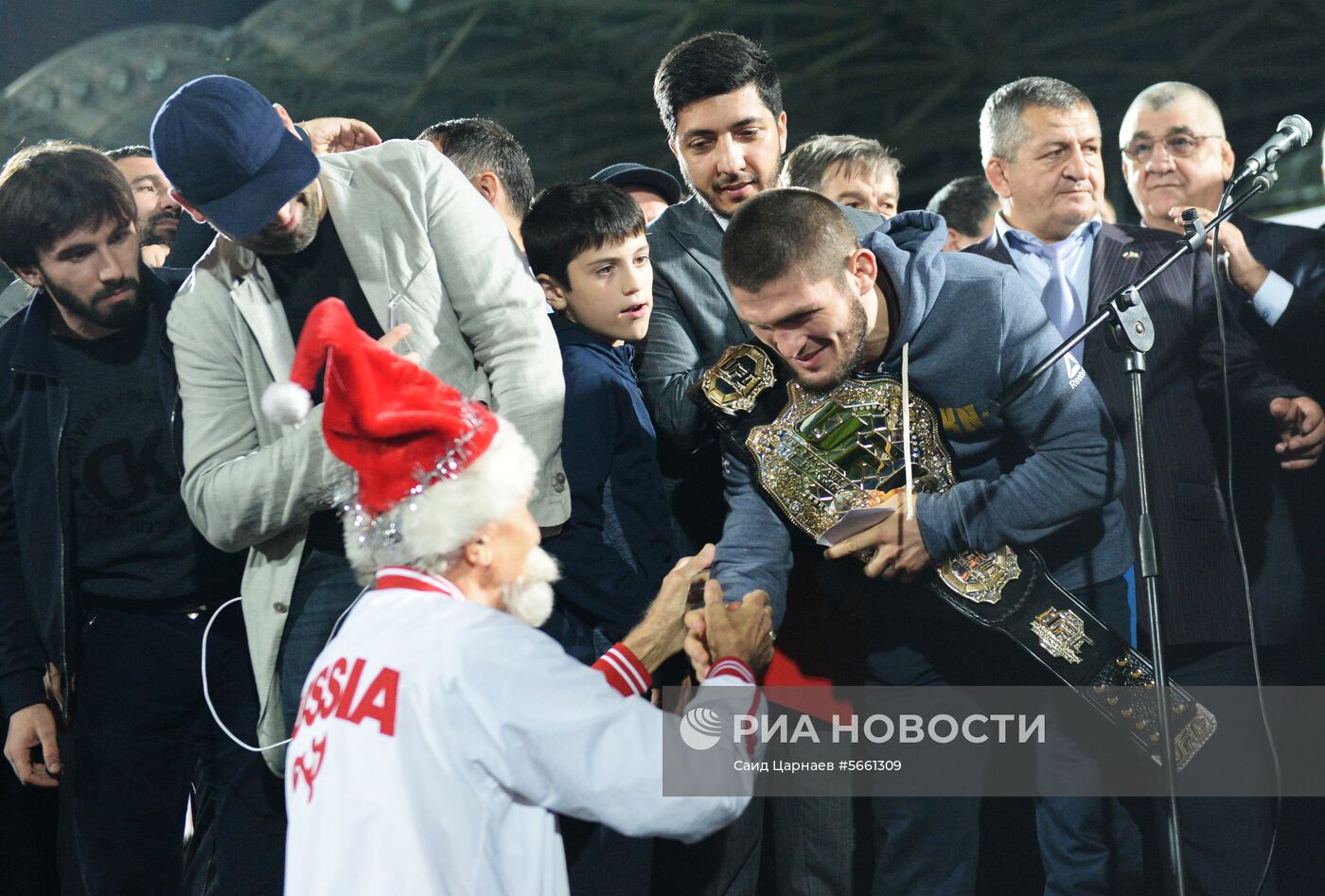 Чествование Хабиба Нурмагомедова в Махачкале