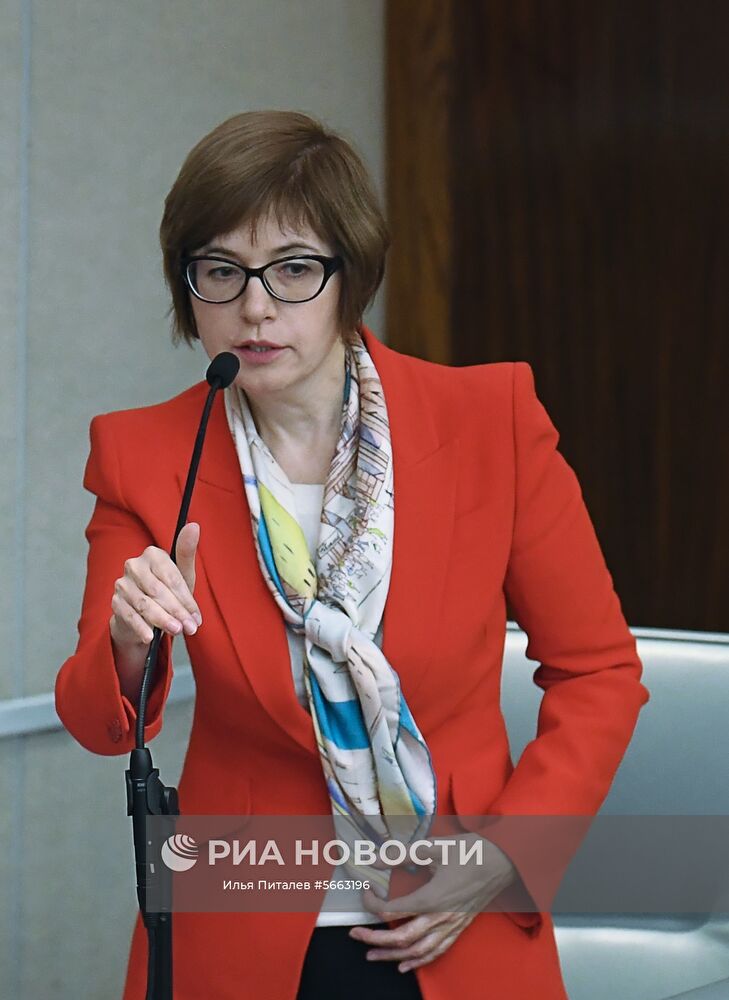 Первый заместитель председателя Центрального банка РФ Ксения Юдаева на пленарном заседании Государственной Думы РФ. Место: Россия, Москва. Автор: Илья Питалев/РИА Новости. Пленарное заседание Госдумы РФ