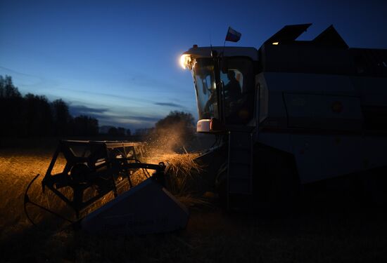 Уборка зерновых в Новосибирской области