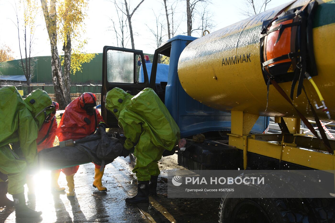 Учения добровольных пожарных и спасателей