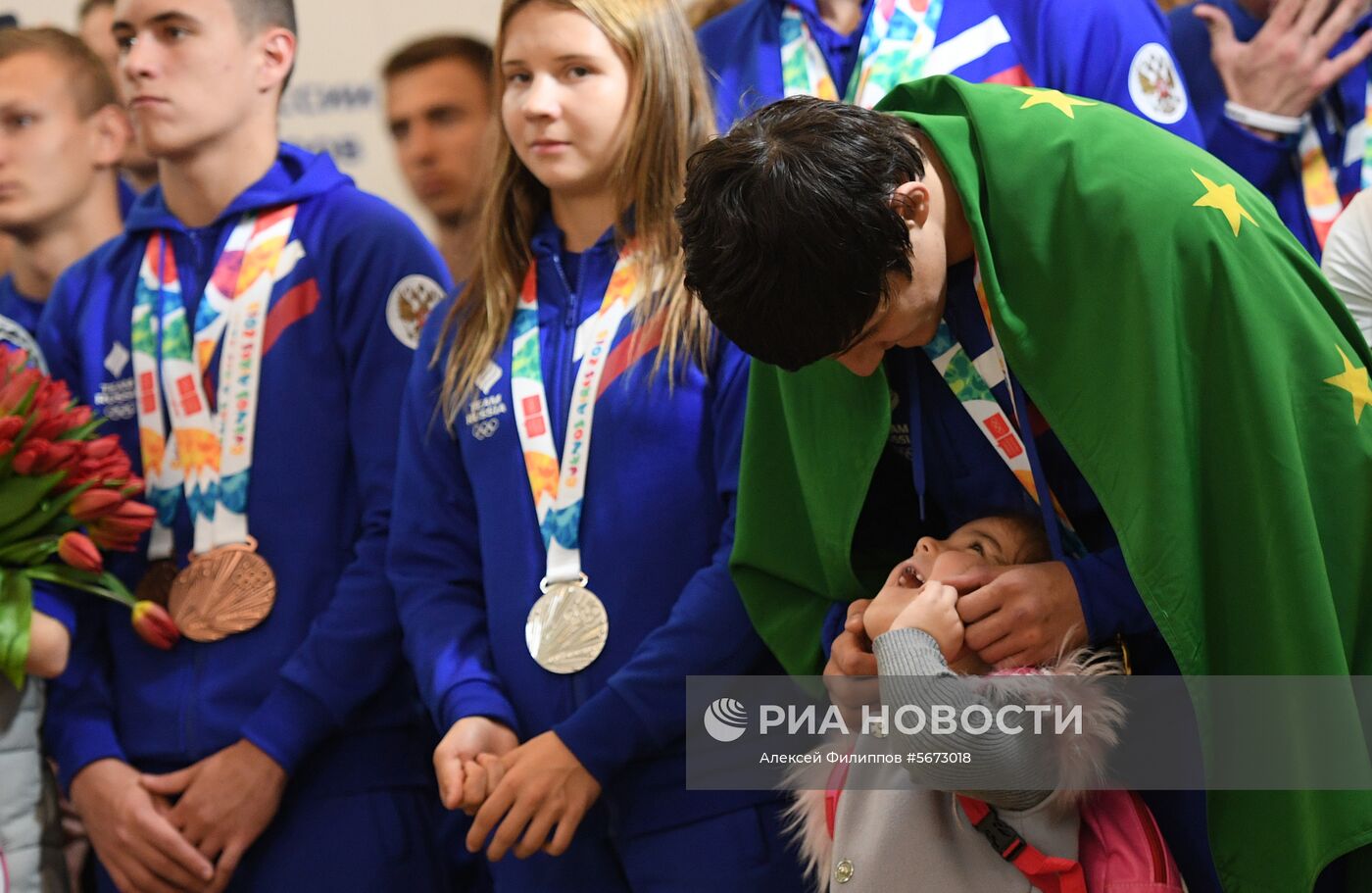 Встреча российских спортсменов - участников летних юношеских Олимпийских игр в Буэнос-Айрес