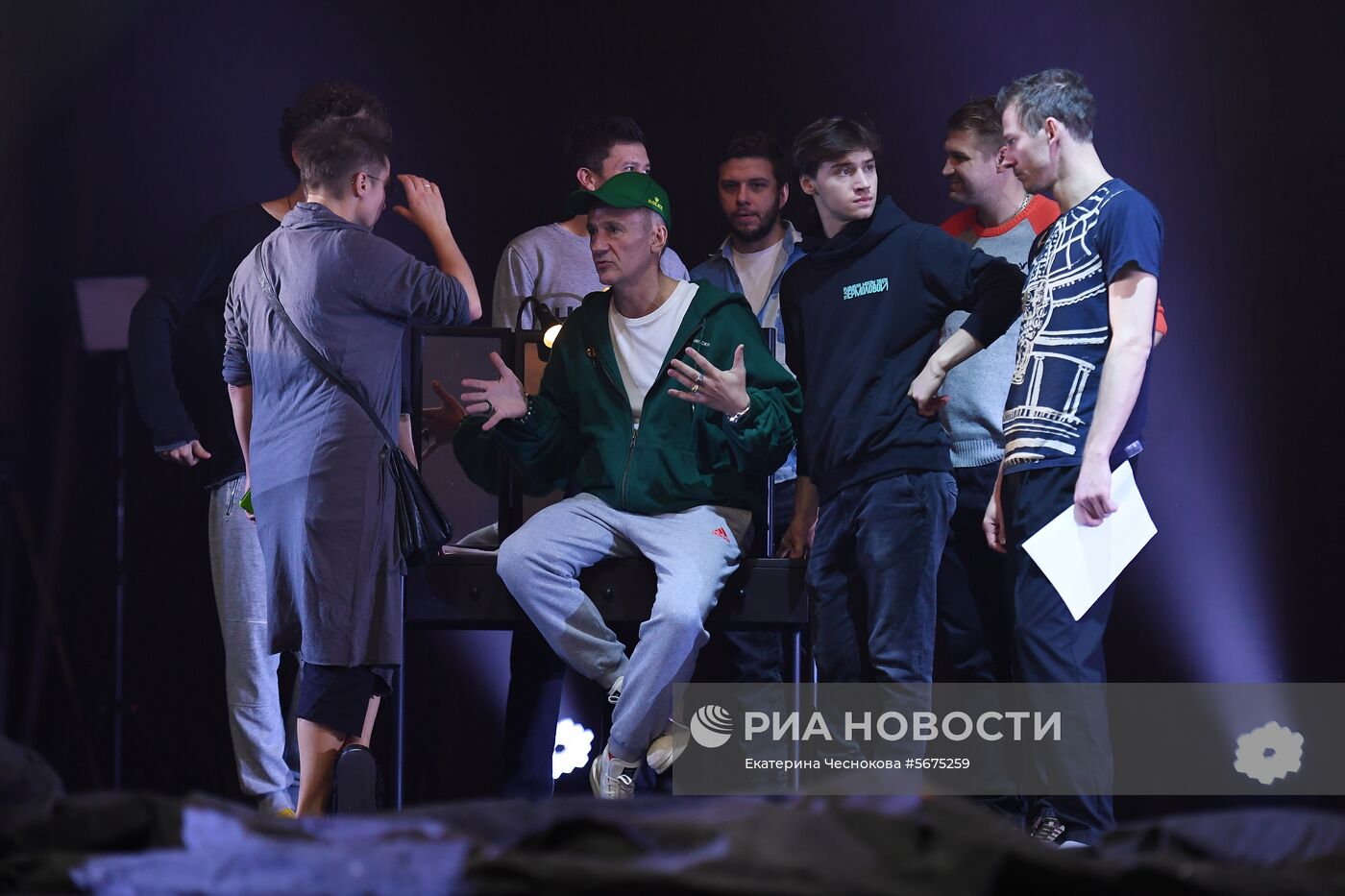 Репетиция спектакля "Макбет" в театре Ермоловой