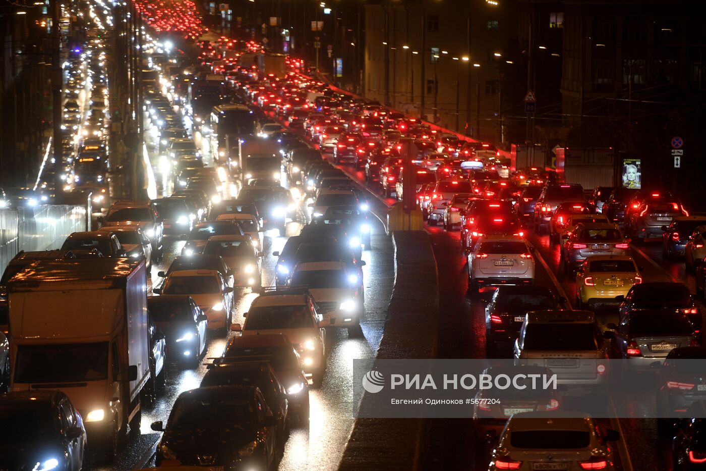 Пробки на дорогах в Москве