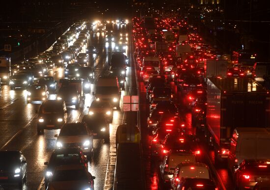 Пробки на дорогах в Москве