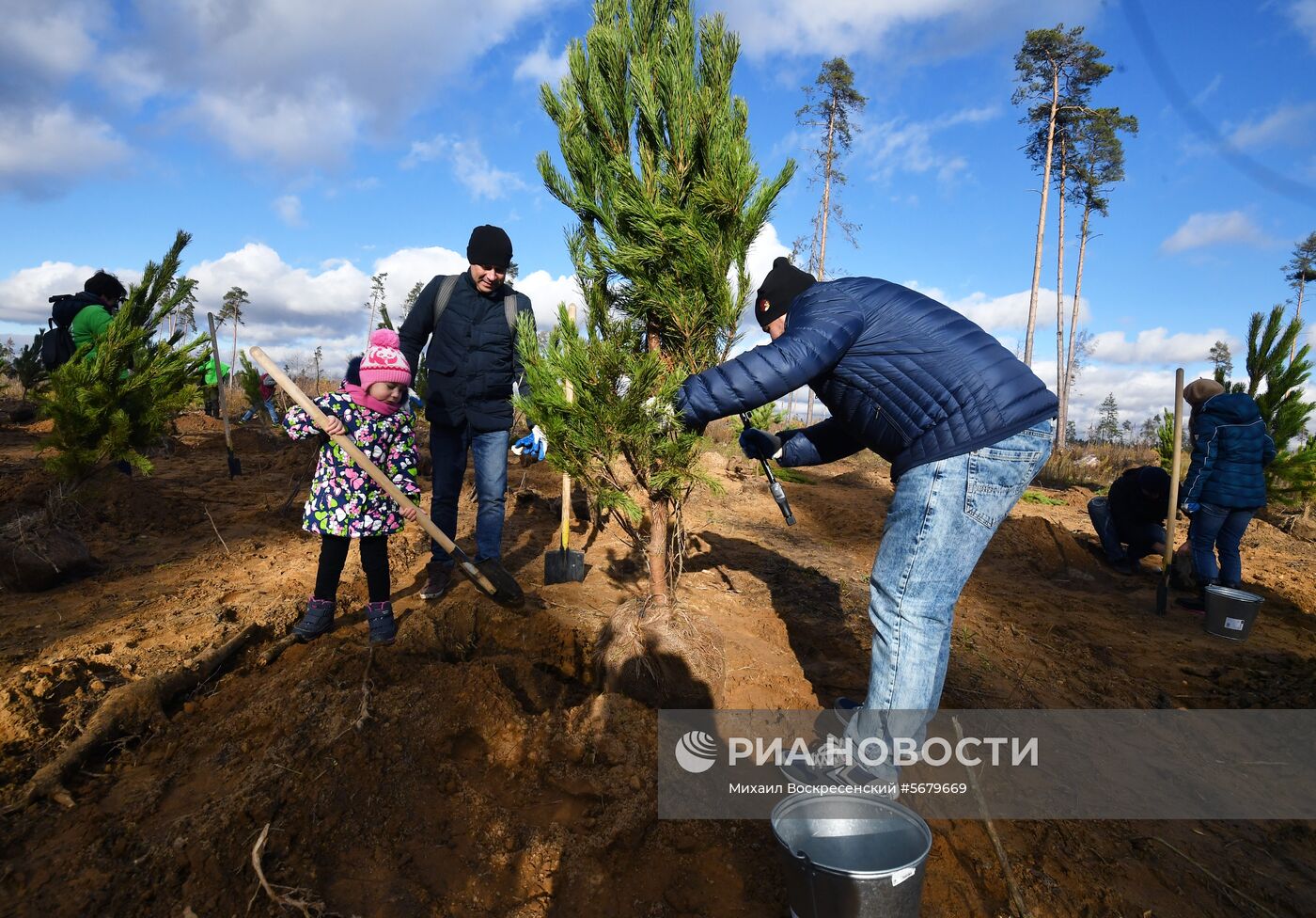 Акция по посадке леса в парке "Лосиный остров"