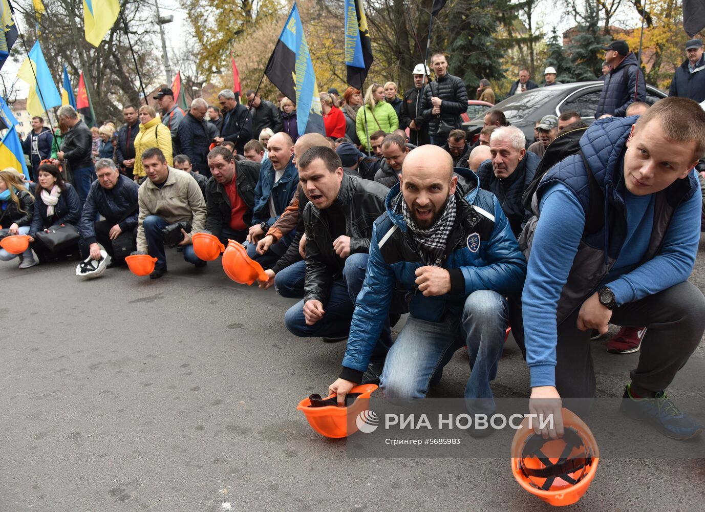 Акция протеста шахтёров во Львове